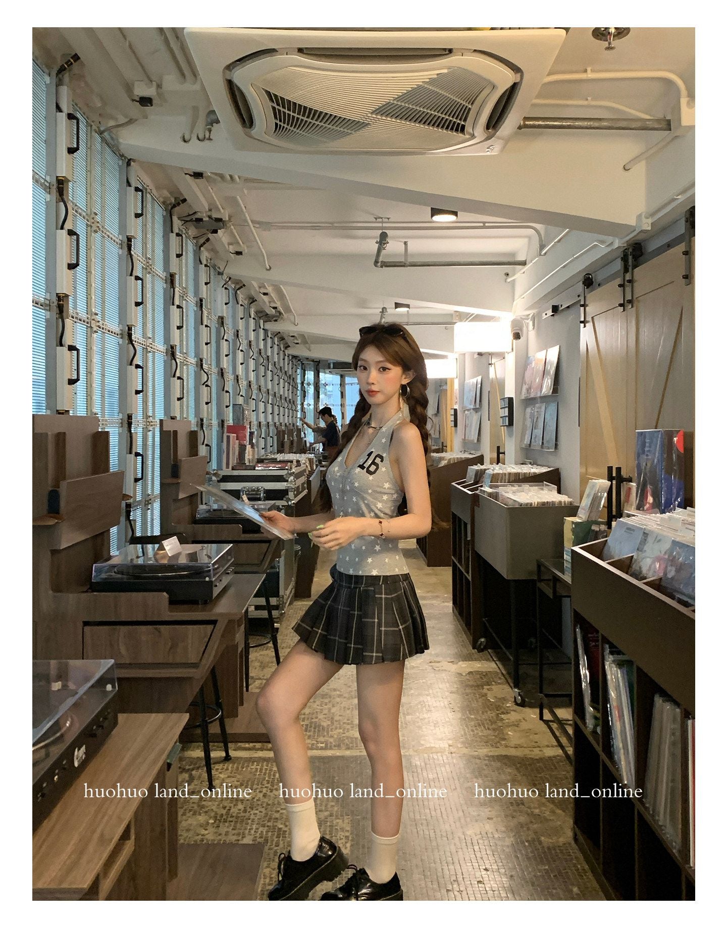 Vintage Plaid Short Pleated Skirt
