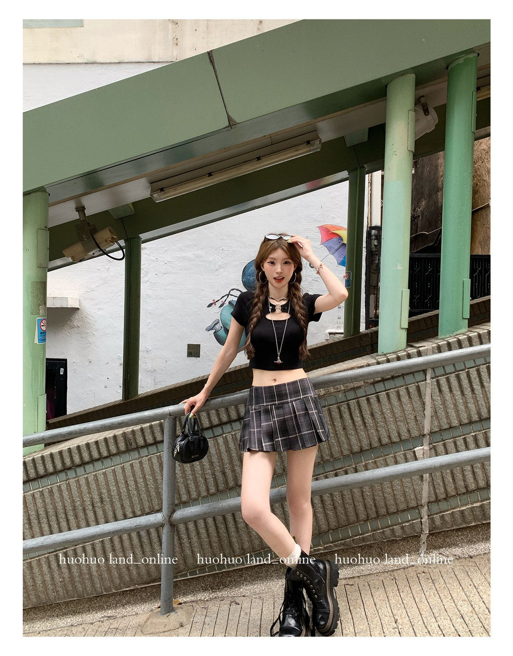 Vintage Plaid Short Pleated Skirt