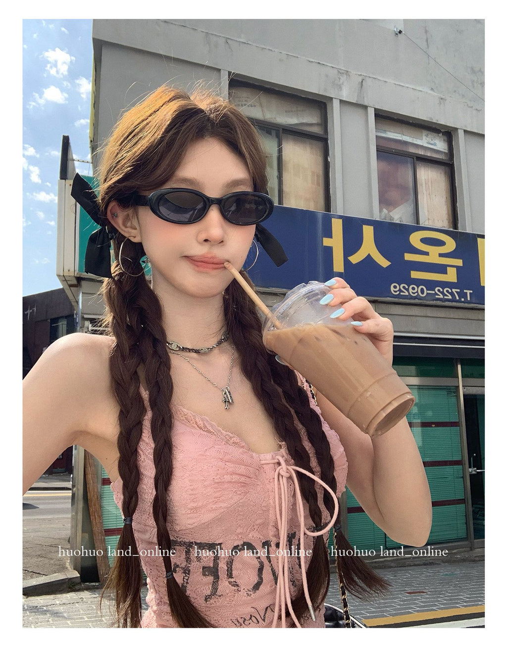 Lace Spliced Letter Print Chiffon Cami Top