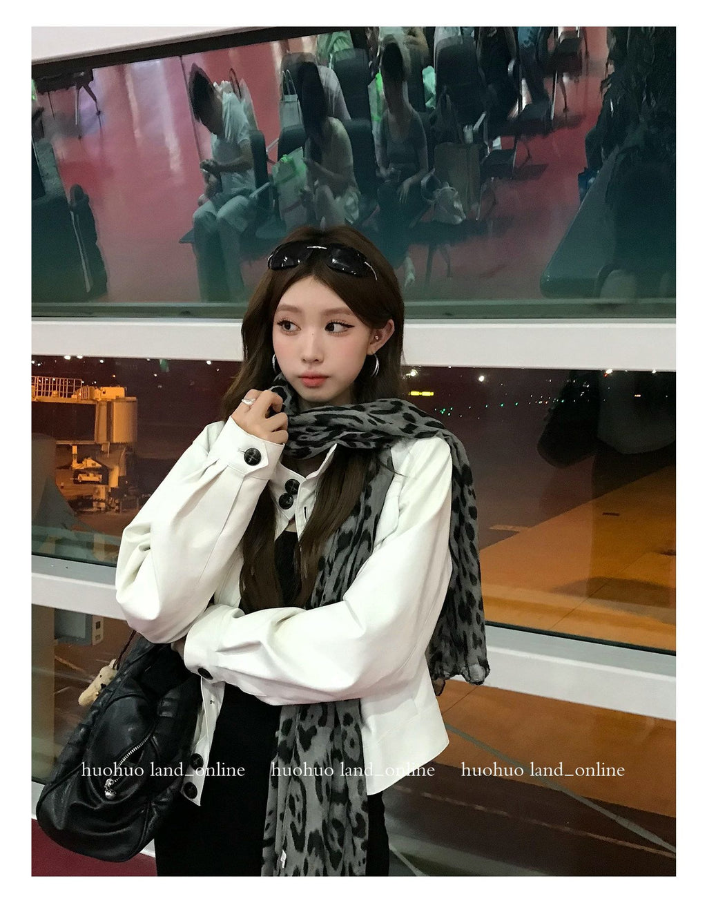 Stand‑Collar Loose PU Leather Jacket