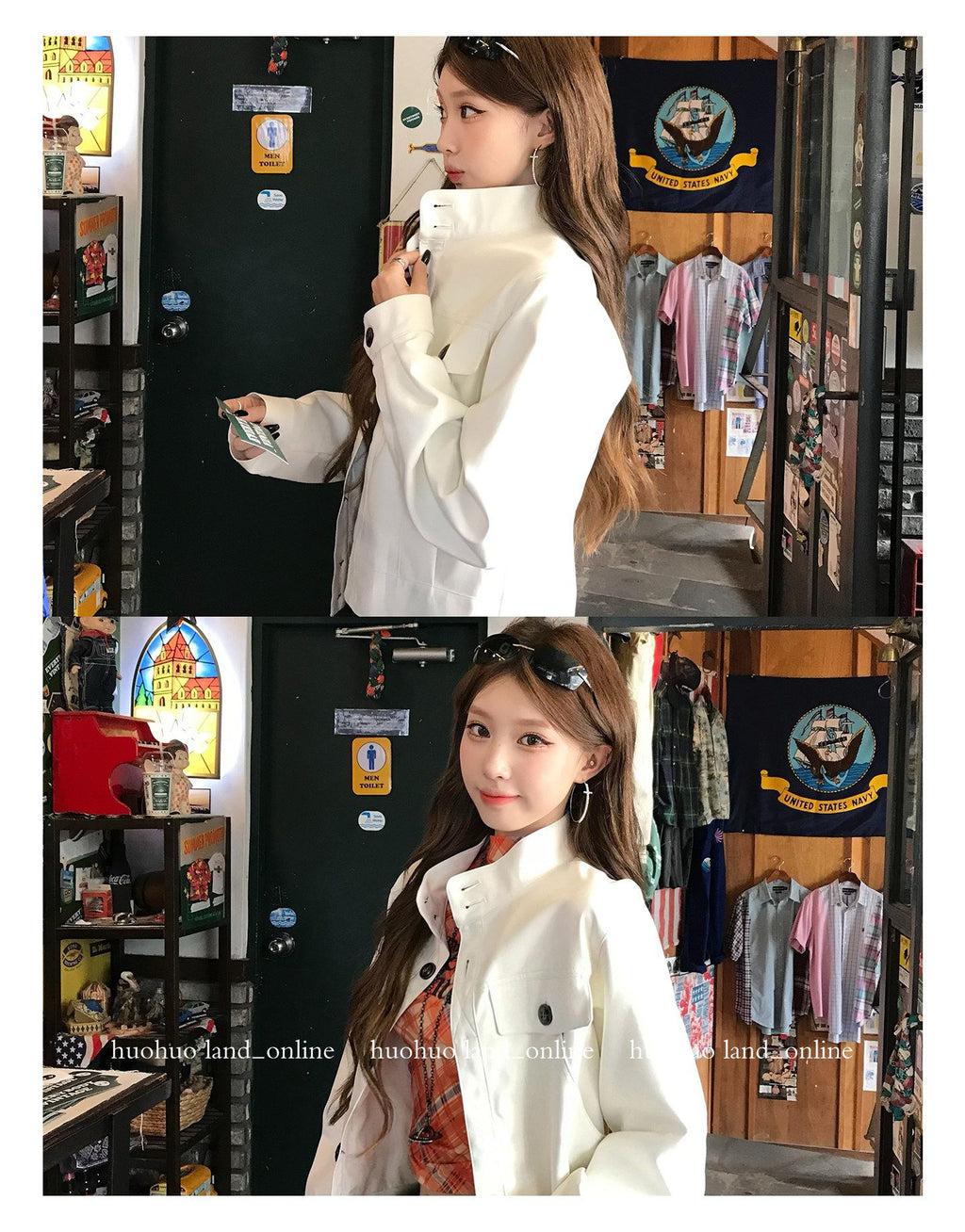 Stand‑Collar Loose PU Leather Jacket