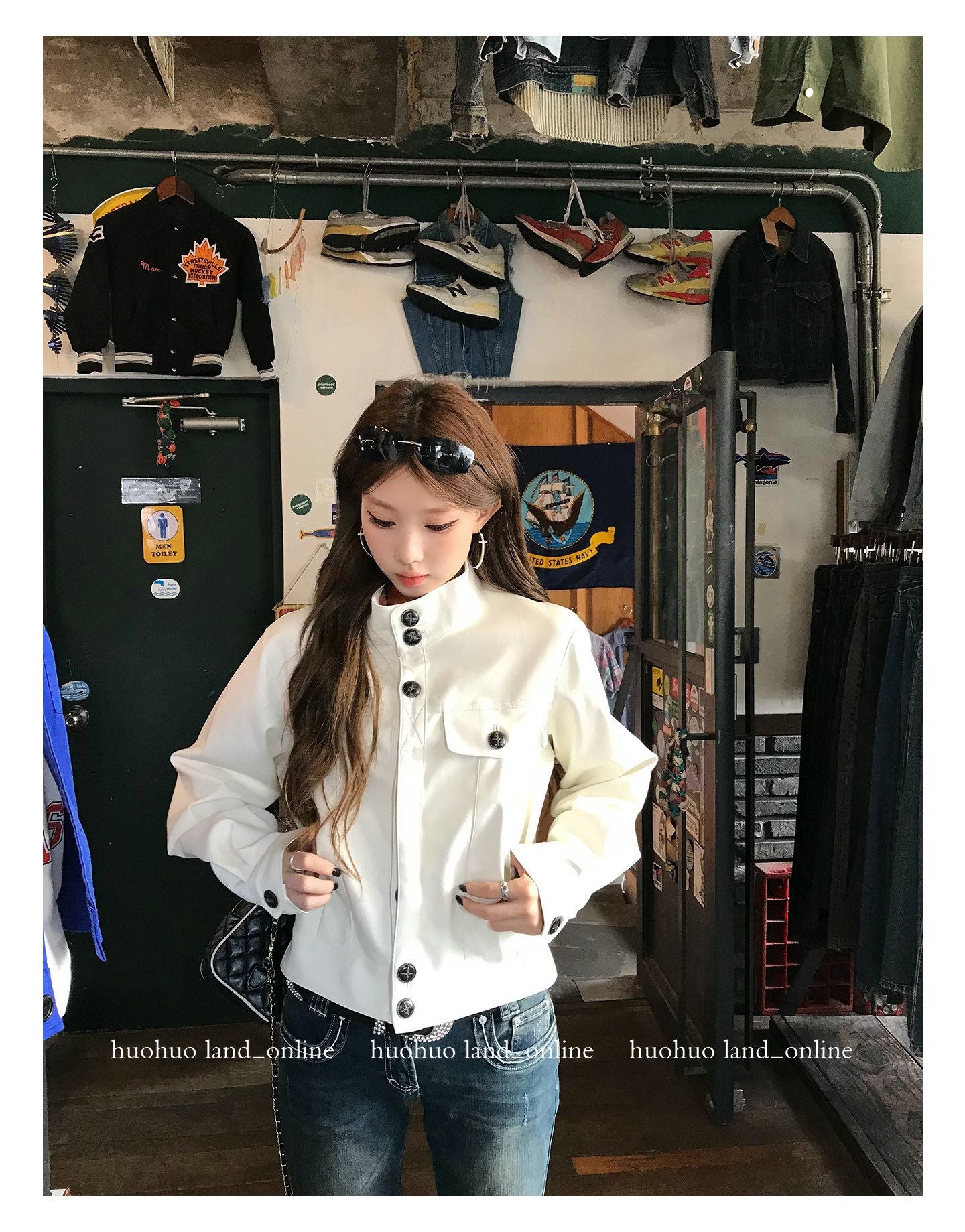 Stand‑Collar Loose PU Leather Jacket