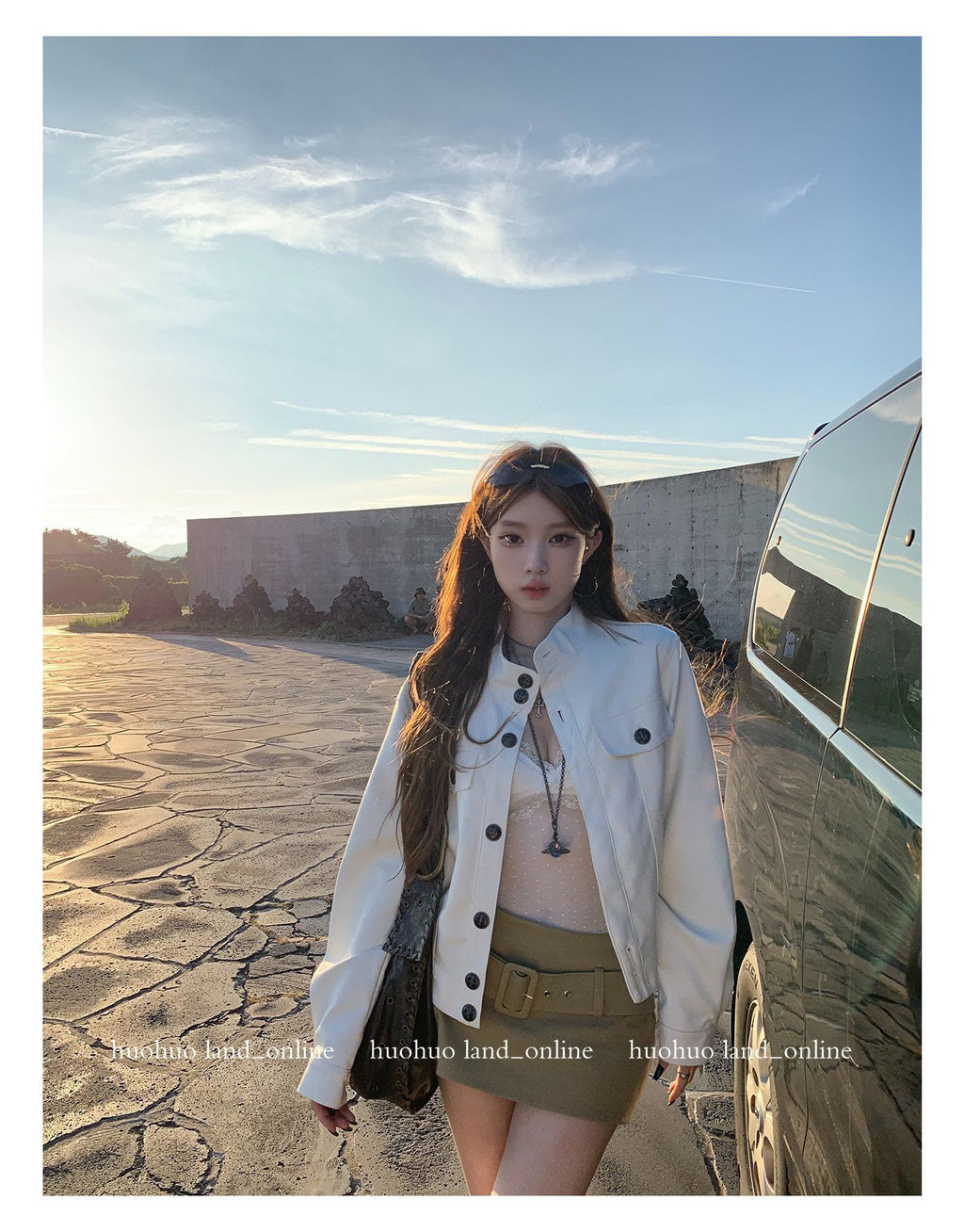 Stand‑Collar Loose PU Leather Jacket