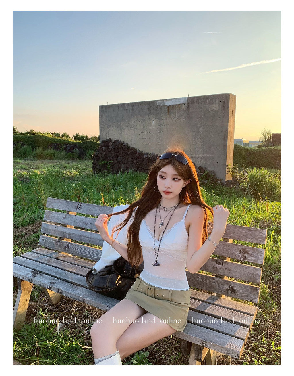Vintage Y2K Low‑Rise Slim‑Fit Skirt with Wide Belt