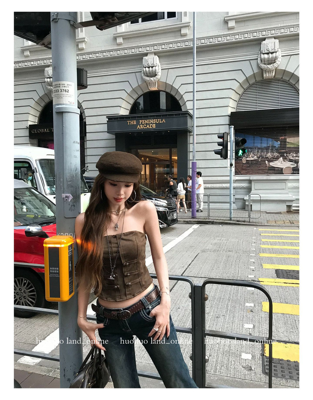 Brown Button‑Front Suede Co‑ord Set
