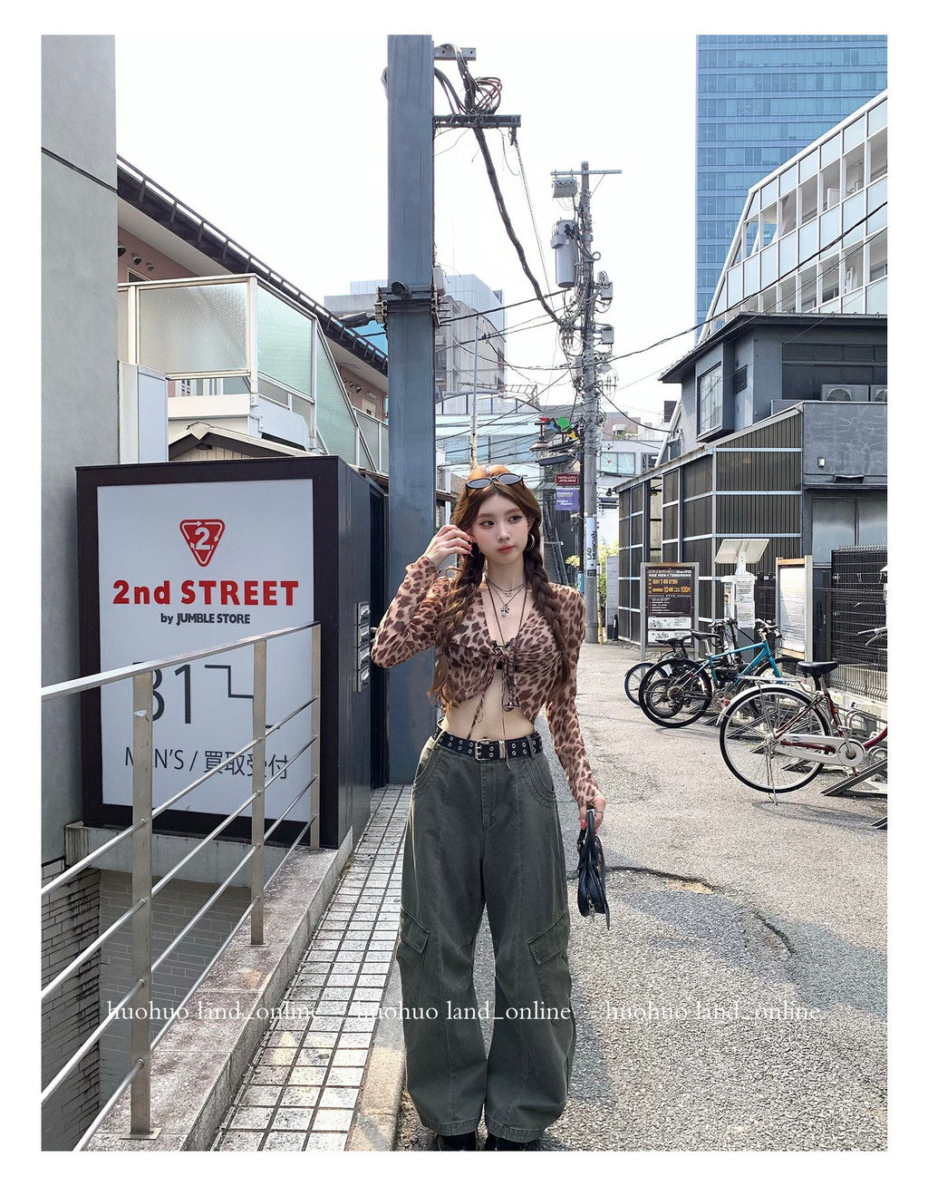 ルーズストレートレッグ3Dデュアルポケットカーゴパンツ