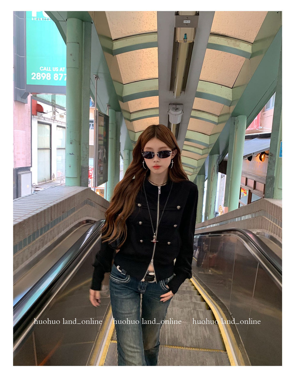 Napoleon Zip Stand Collar Slim Fit Cropped Jacket