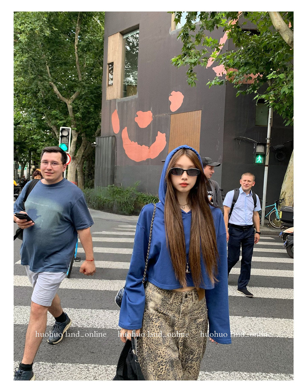 Korean Chic Straight Leopard Print Casual Pants