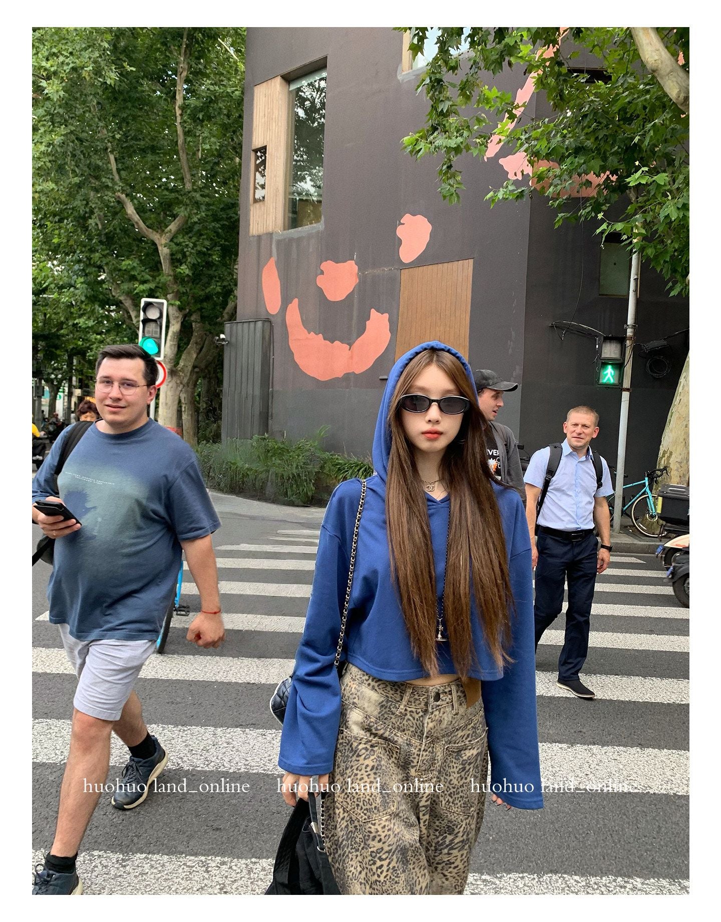 Korean Chic Straight Leopard Print Casual Pants