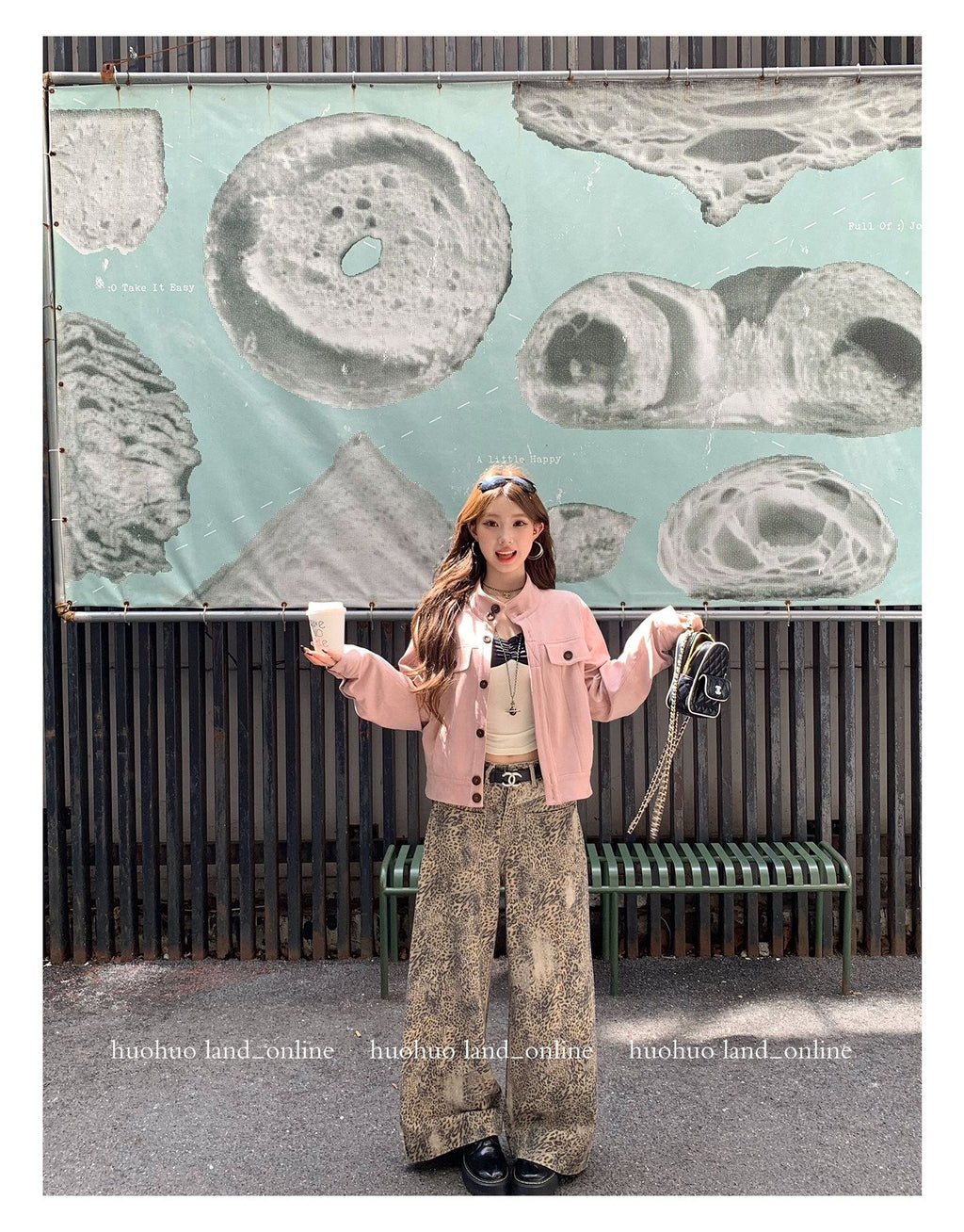 Korean Chic Straight Leopard Print Casual Pants