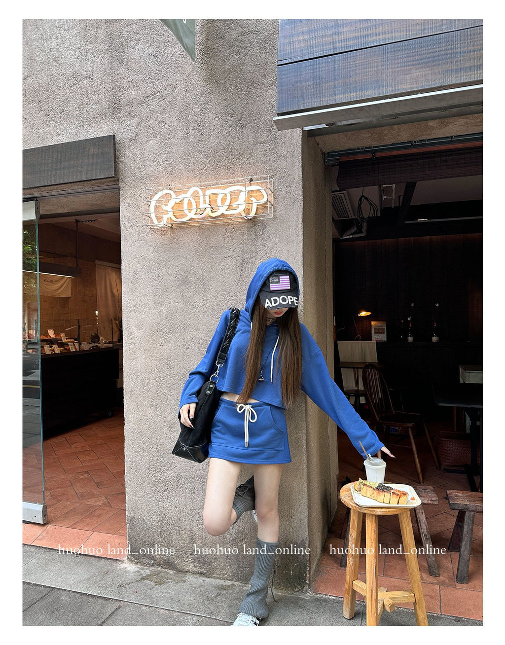 Azure Hoodie & Skirt Set