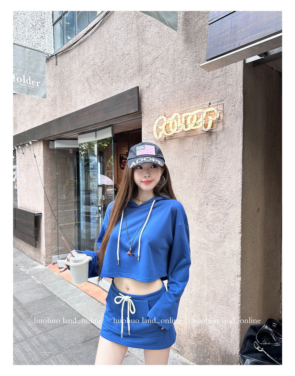 Azure Hoodie & Skirt Set