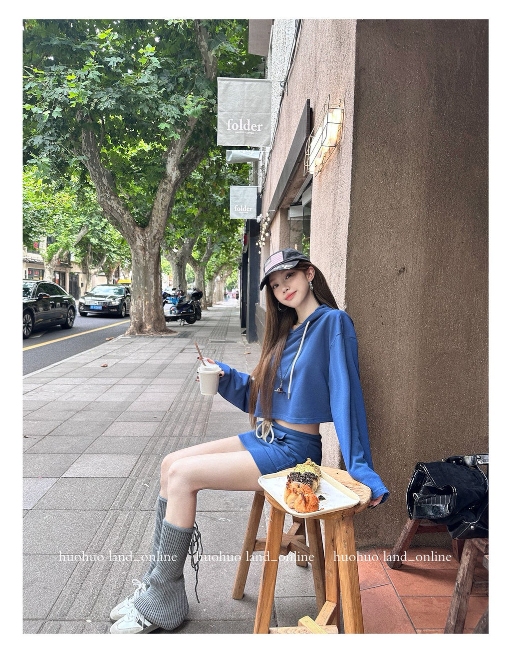 Azure Hoodie & Skirt Set