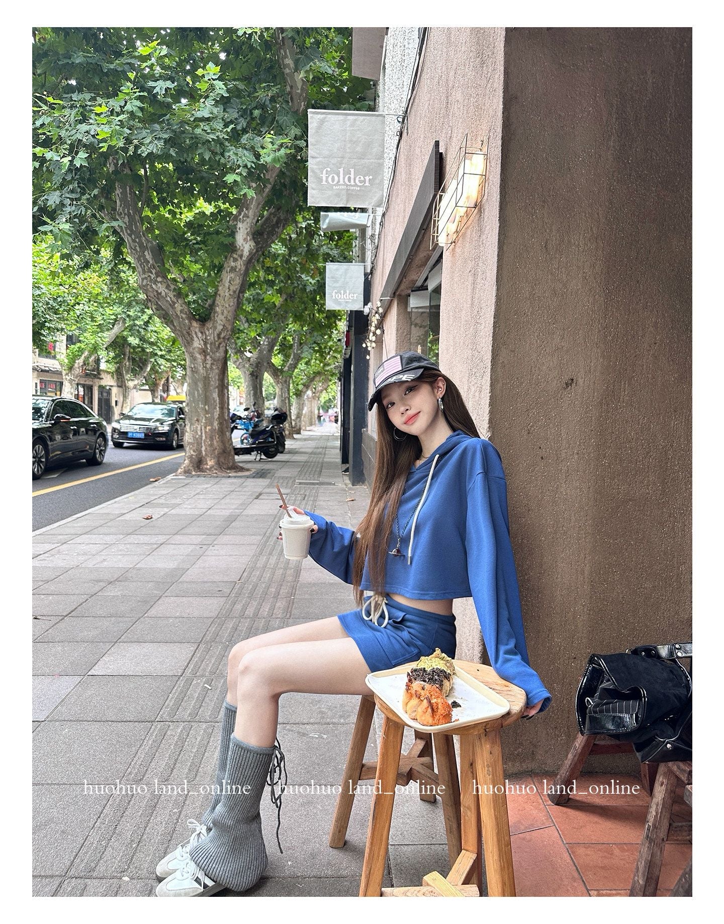 Azure Hoodie & Skirt Set