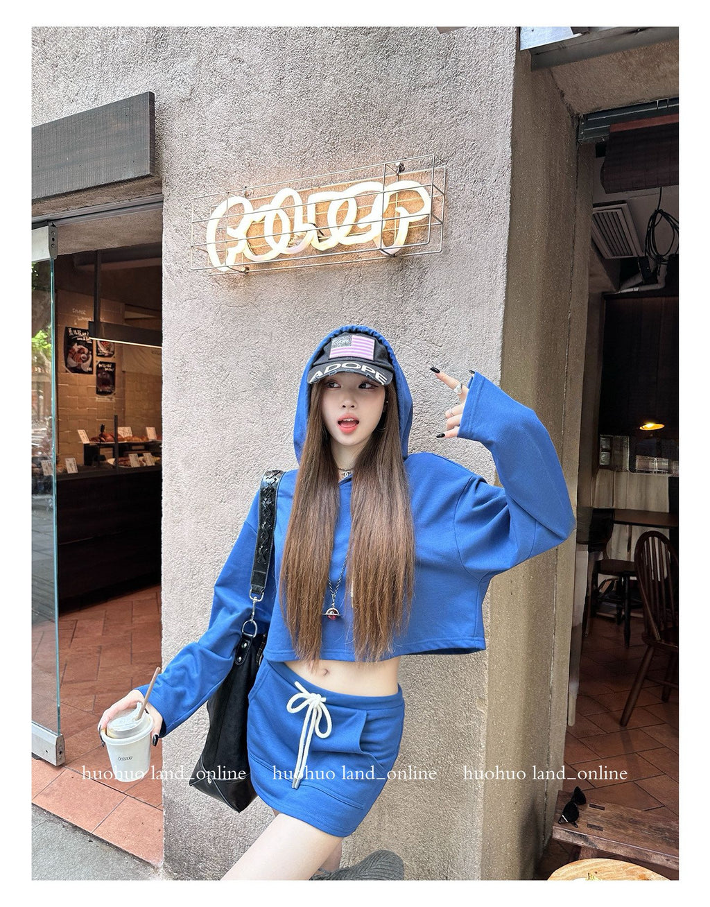 Azure Hoodie & Skirt Set