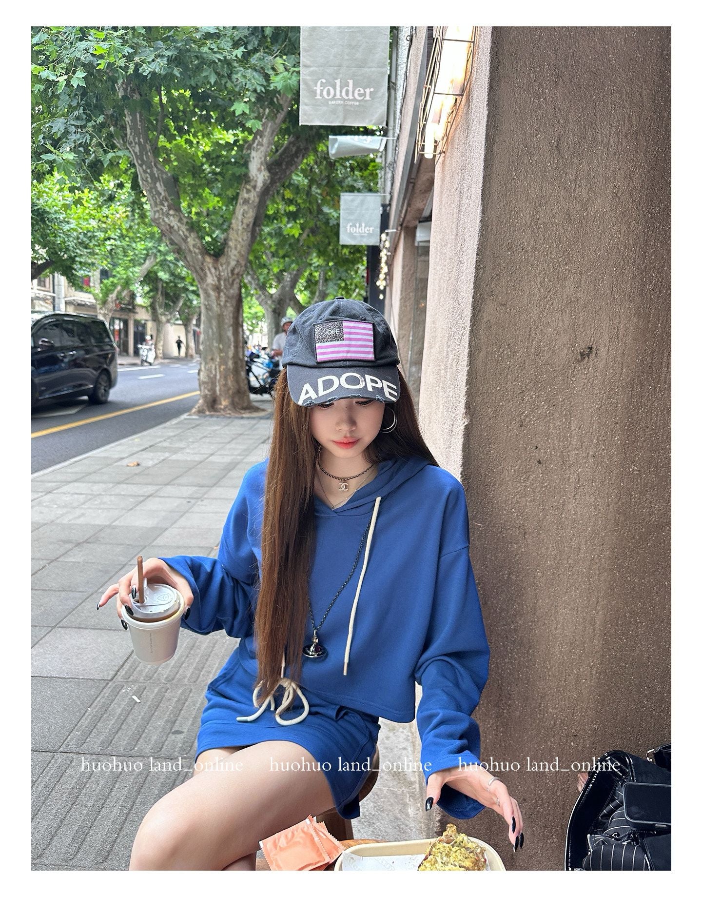 Azure Hoodie & Skirt Set