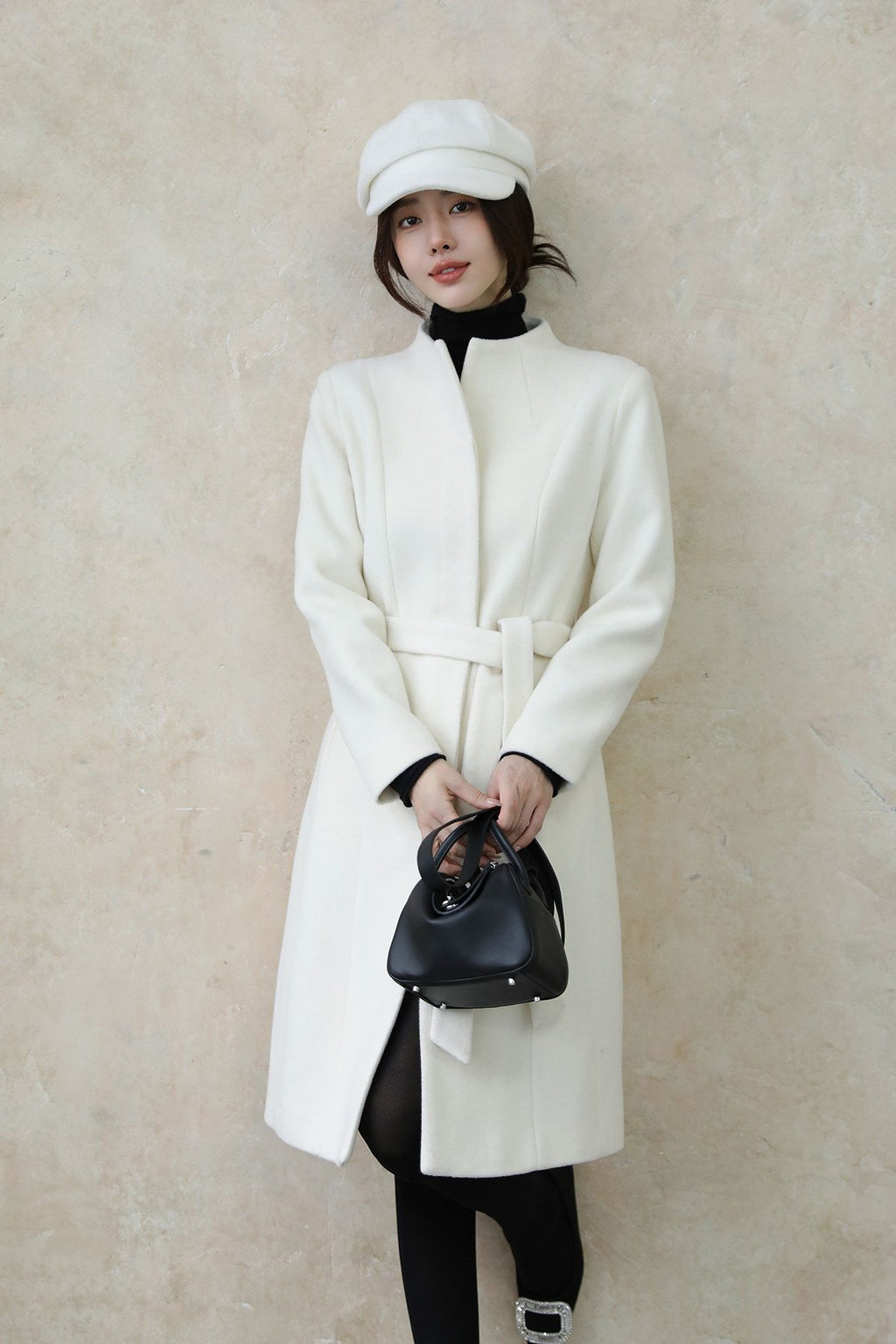 Ivory Luxe Tailored Wool & Alpaca Coat