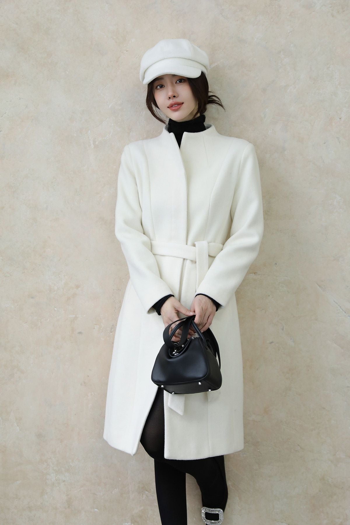 Ivory Luxe Tailored Wool & Alpaca Coat
