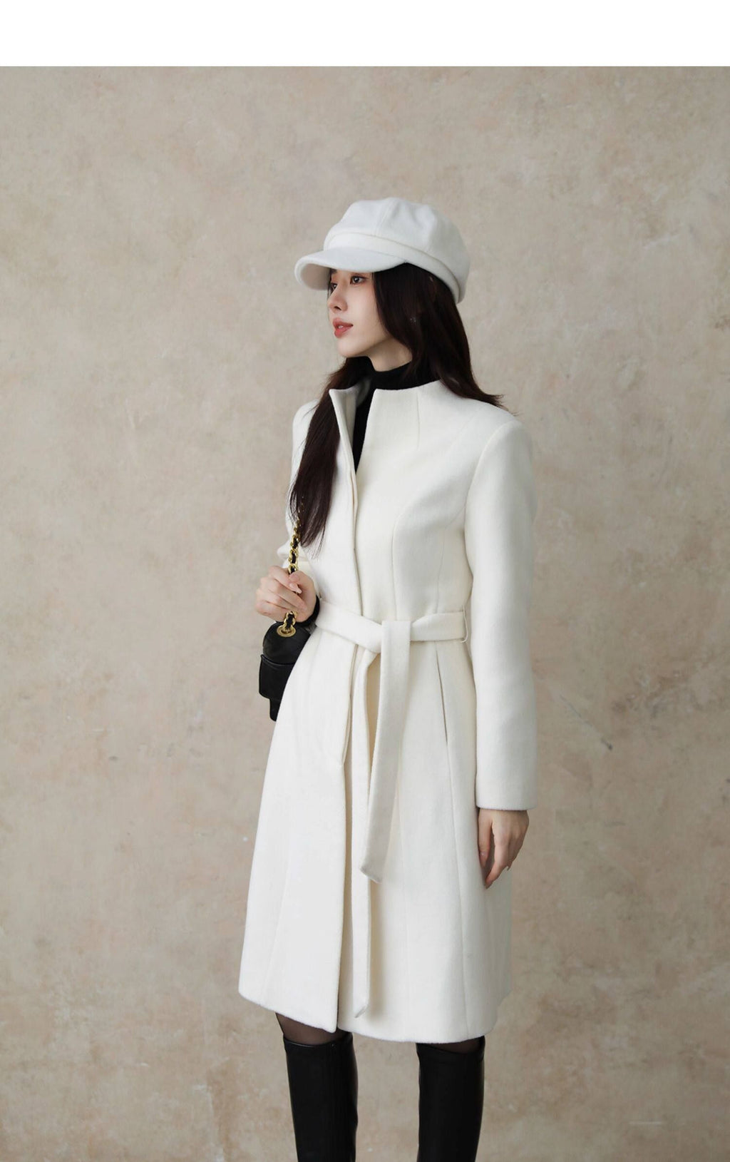 Ivory Luxe Tailored Wool & Alpaca Coat