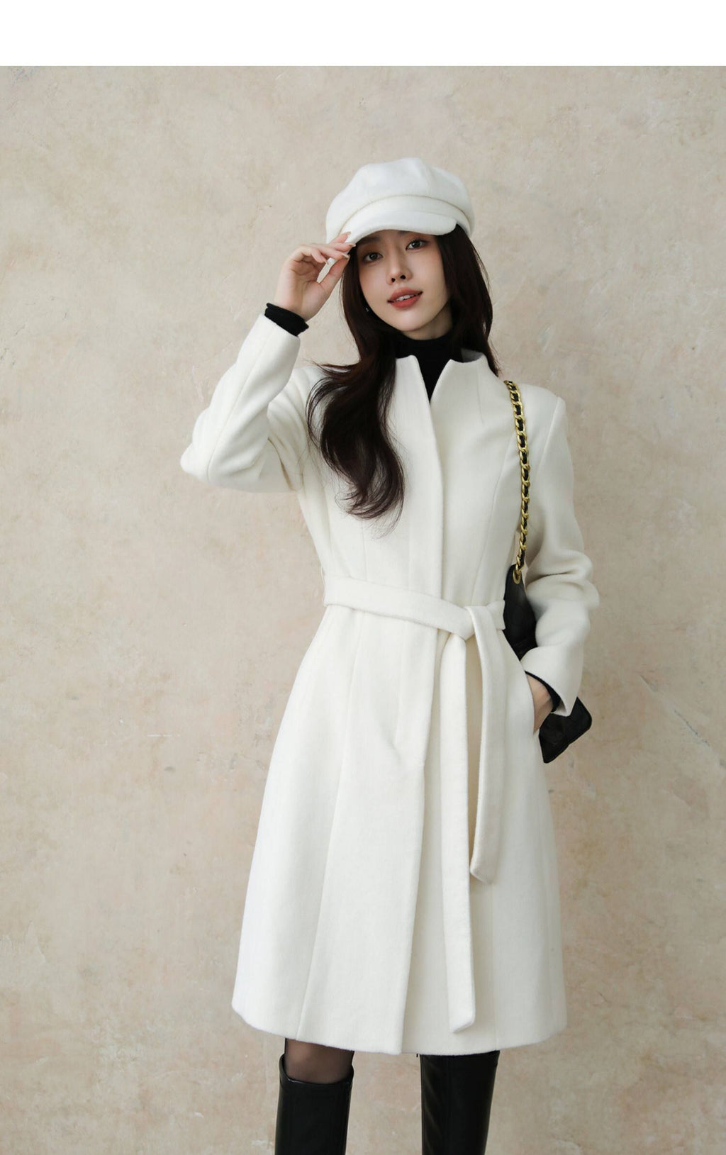 Ivory Luxe Tailored Wool & Alpaca Coat