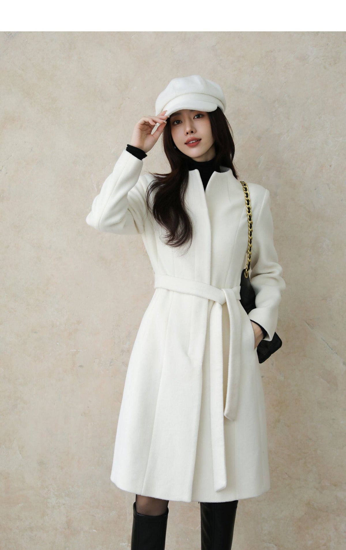 Ivory Luxe Tailored Wool & Alpaca Coat