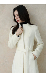 Ivory Luxe Tailored Wool & Alpaca Coat
