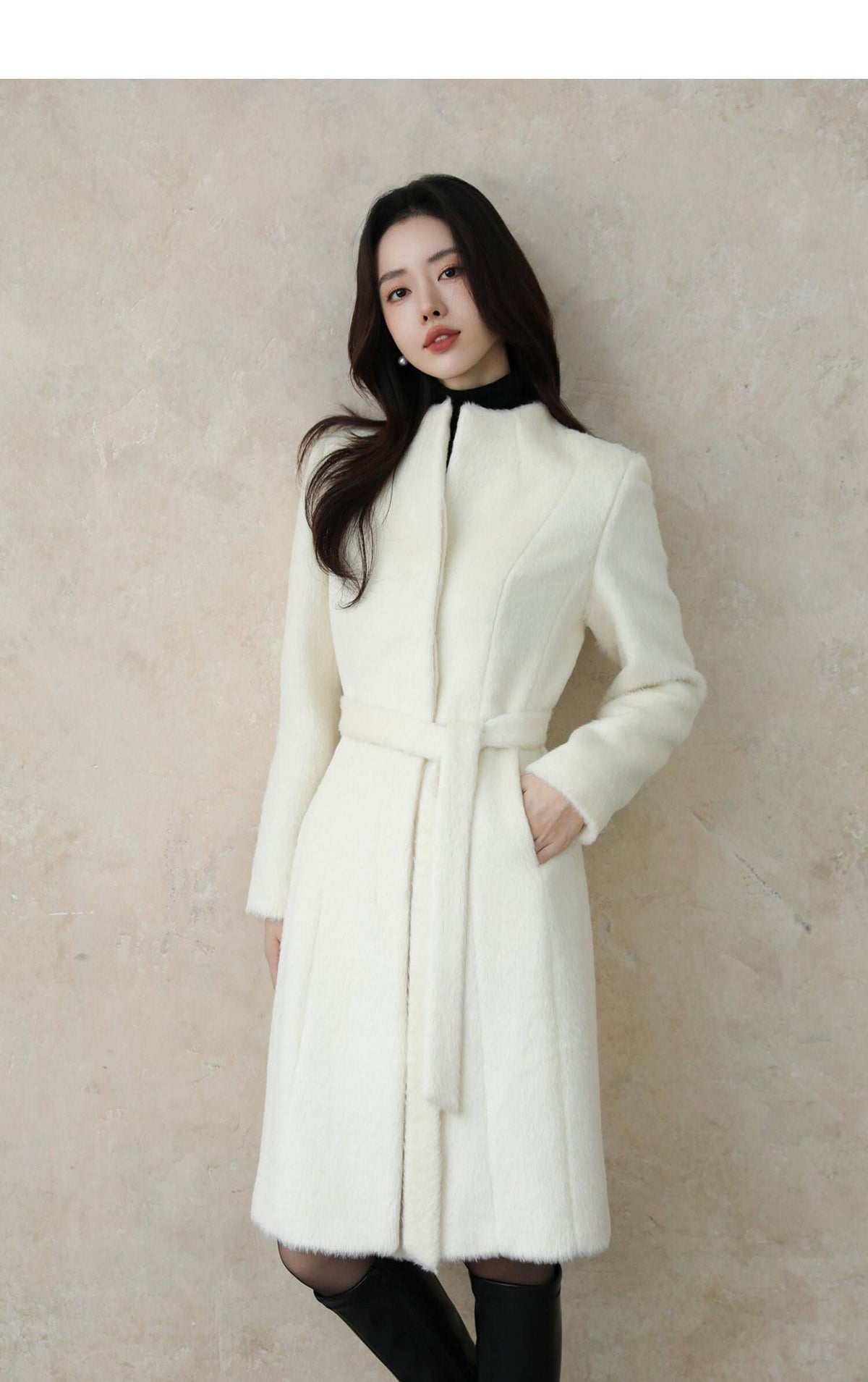 Ivory Luxe Tailored Wool & Alpaca Coat