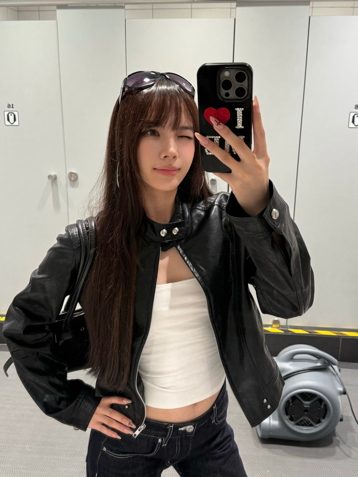 Retro PU Leather Cropped Biker Jacket, Edgy Moto Crop Coat