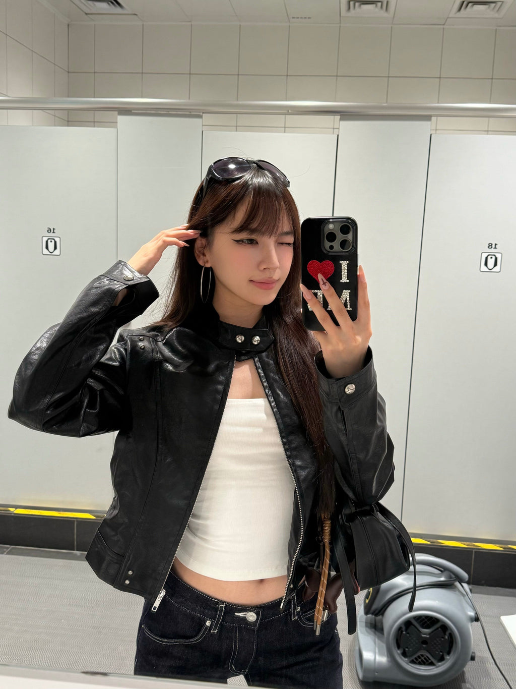 Retro PU Leather Cropped Biker Jacket, Edgy Moto Crop Coat