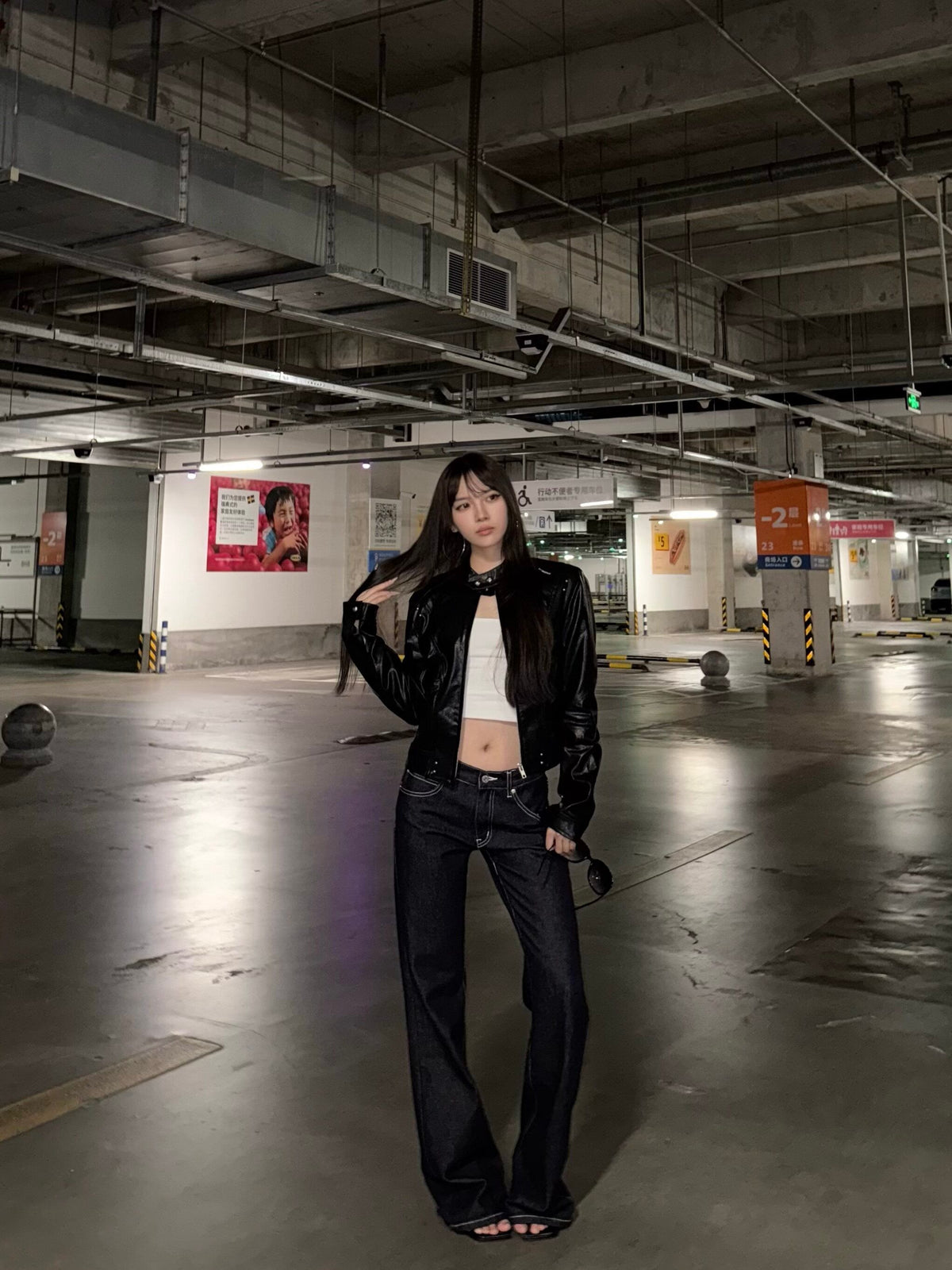 Retro PU Leather Cropped Biker Jacket, Edgy Moto Crop Coat
