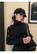 Women's Turtleneck Cape Knit Top Set
