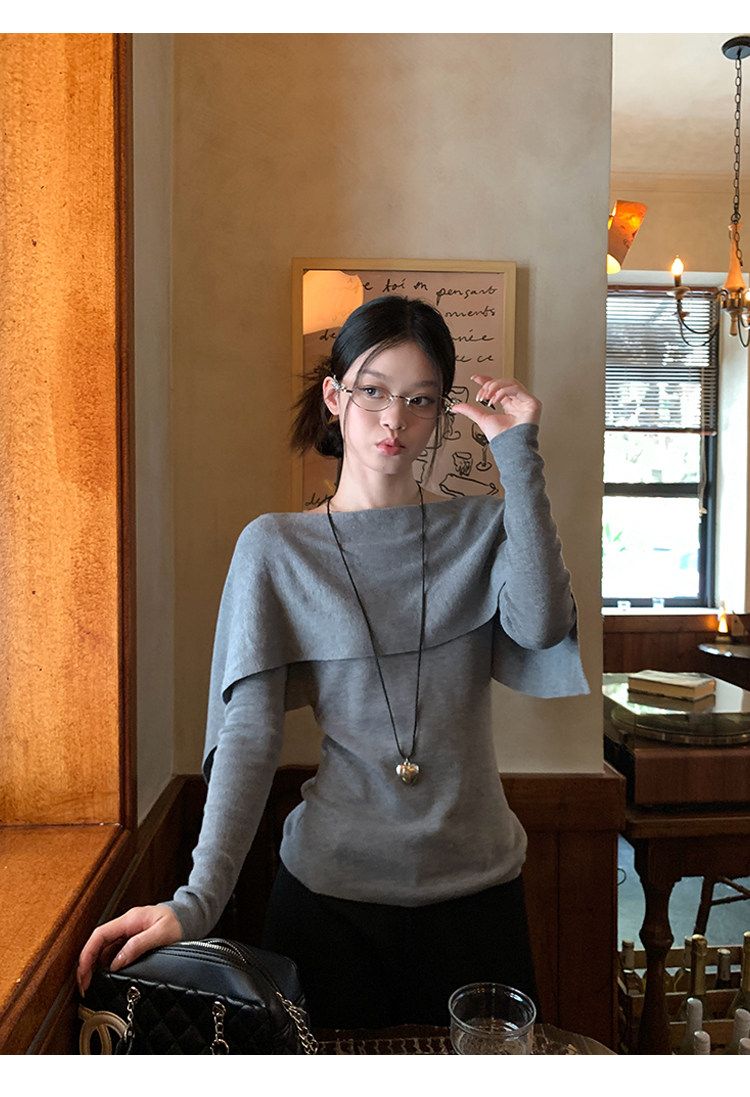 Fitted Shawl Knit Sweater Women