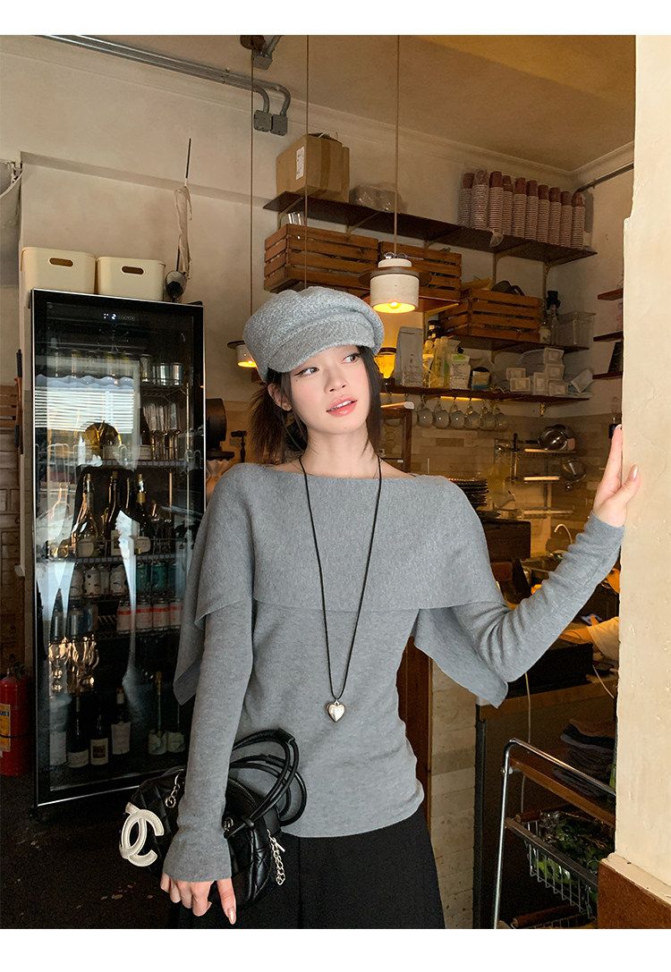 Fitted Shawl Knit Sweater Women